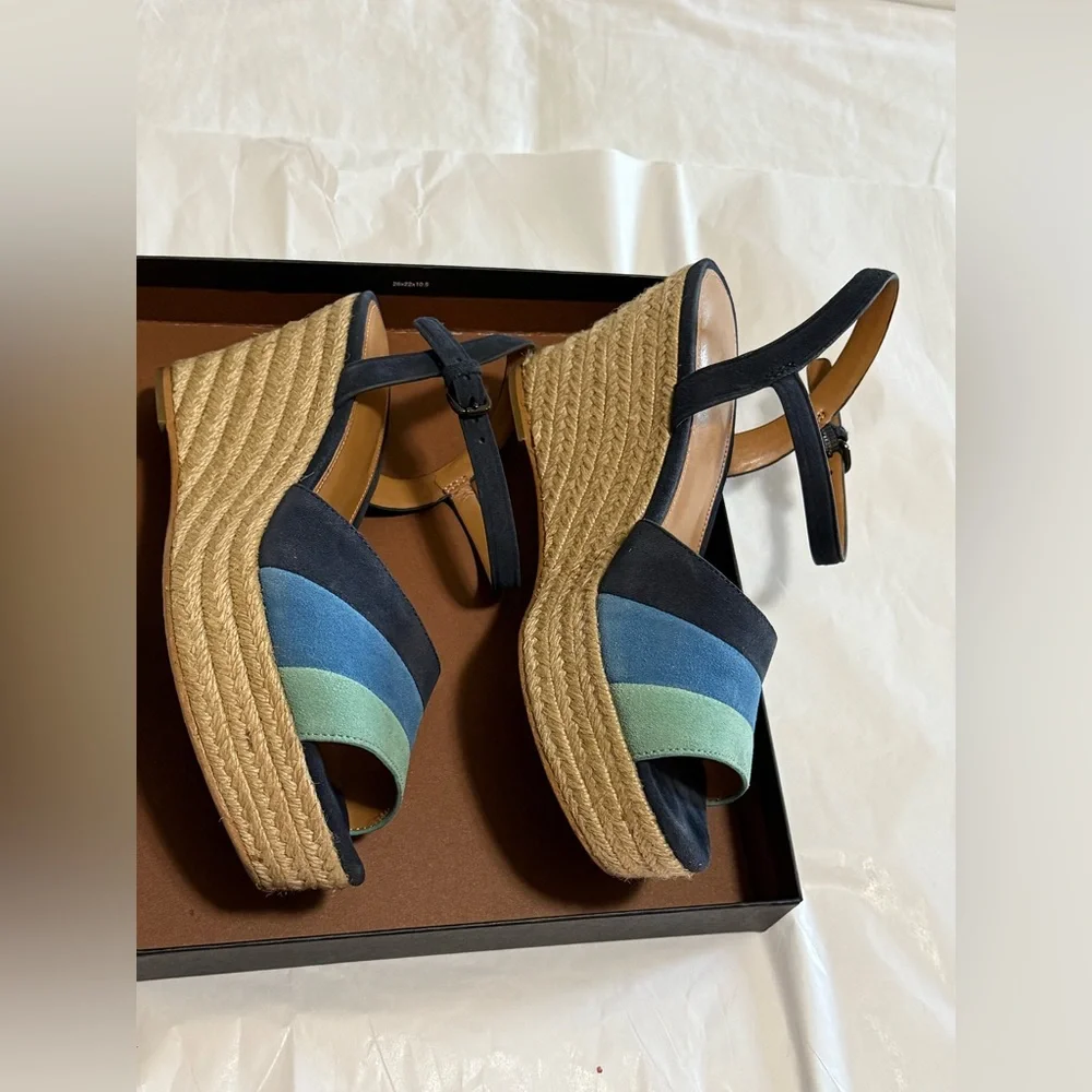Coach Farren Suede Wedge Sandal - Picture 2 of 10